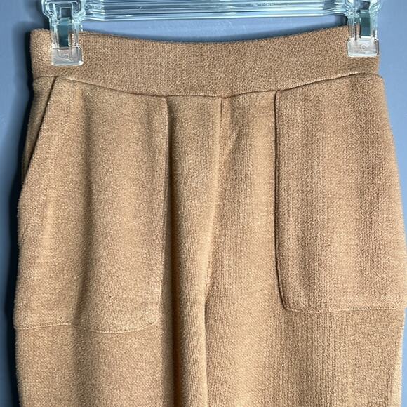 Zara Brown Knit Elastic Waist Joggers Size Medium - Picture 2 of 7